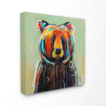 ” Abstract Colorful Painted Black Bear ” by Karrie Evenson - Chic Decora