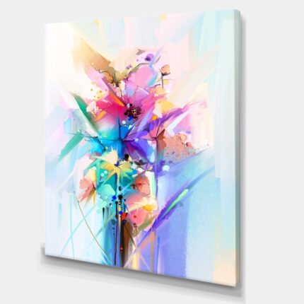 ” Abstract Colorful Spring Flowers ” Painting Print - Chic Decora