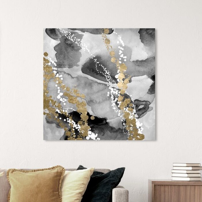 ” Abstract Even More Love SILVER GOLD, Modern & Contemporary Black ” by Oliver Gal - Chic Decora