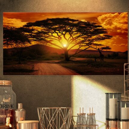 ” African Sunset With Lonely Tree “ - Chic Decora