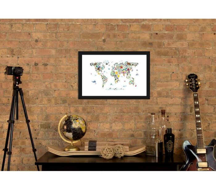 ” Animal Map Of The World ” by Michael Tompsett - Chic Decora