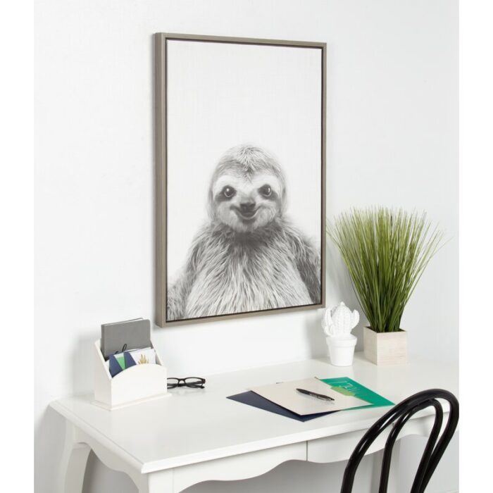 ” Animal Print Sloth Portrait ” by Simon Te Tai - Chic Decora