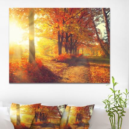 ” Autumnal Trees In Sunrays “ - Chic Decora