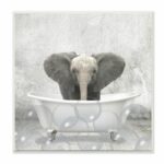 ” Baby Elephant Bath Time Cute Animal “ - Chic Decora