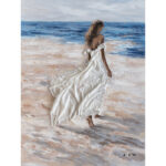 ” Barefoot Girl On The Beach ” Painting Print - Chic Decora