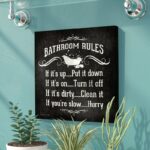 ” Bathroom Rules BW Icon “ - Chic Decora