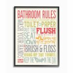 ” Bathroom Rules Coral Green Gray And Blue Colorful ” by Stephanie Workman Marrott - Chic Decora