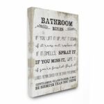 ” Bathroom Rules Funny Word Wood Textured Design “ - Chic Decora