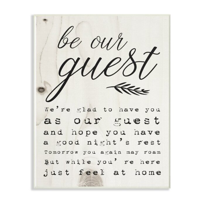 ” Be Our Guest Poem Cursive ” by Daphne Polselli - Chic Decora