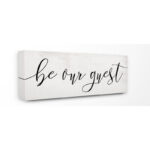 ” Be Our Guest Script White Wood Look ” by Daphne Polselli - Chic Decora