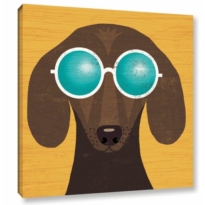 “Beach Bums Dachshund” Graphic Art Print on Canvas by Michael Mullan Fun Pet-Themed Art - Chic Decora