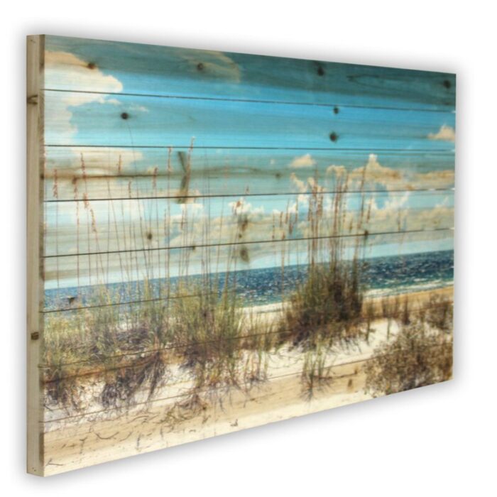 “Beach Sand Dunes” Photograph Print on Planked Wood Wall Art - Chic Decora