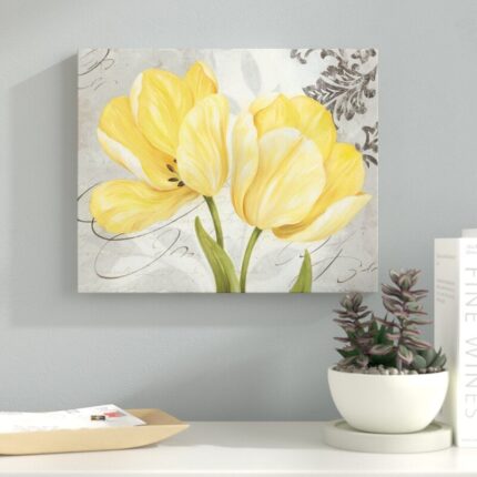 ” Beautiful, Vintage Gray And Yellow Flower ” by Pamela Gladding - Chic Decora