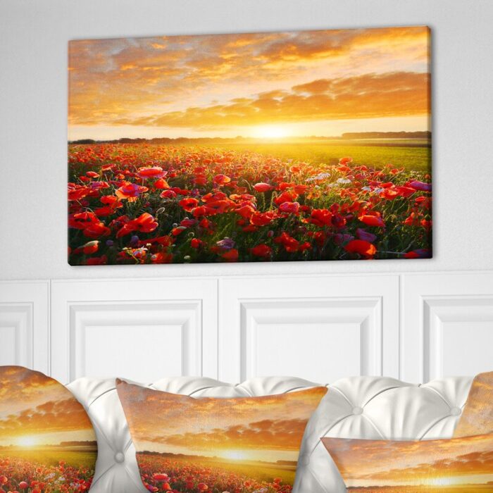 ” Beautiful Poppy Field At Sunset “ - Chic Decora