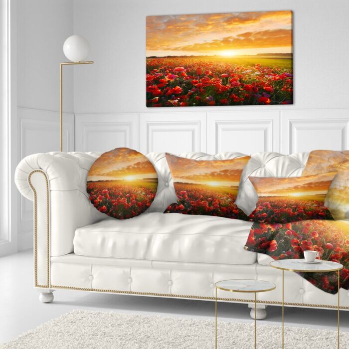 ” Beautiful Poppy Field At Sunset “ - Chic Decora