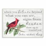 ” Believe Love Never Dies Inspirational Cardinal Bird Word Design ” by Daphne Polselli - Chic Decora