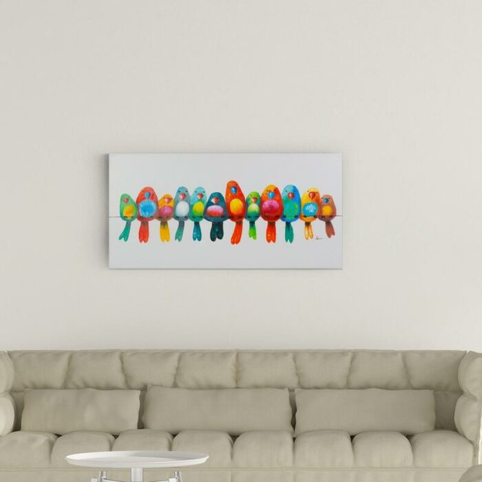 ” Birds On A Wire I ” Painting Print - Chic Decora