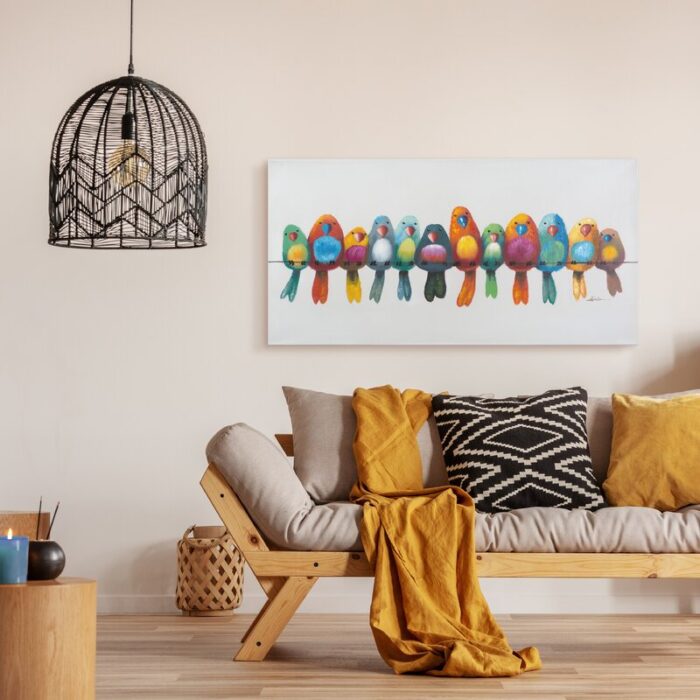 ” Birds On A Wire I ” Painting Print - Chic Decora