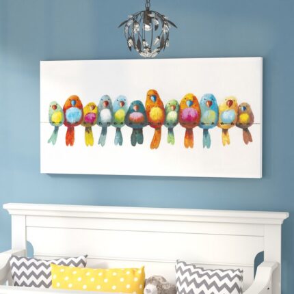 ” Birds On A Wire I ” Painting Print - Chic Decora