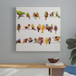 ” Birds On A Wire II ” Painting Print - Chic Decora