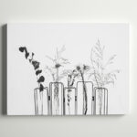 ” Black Flowers On White Background “ - Chic Decora