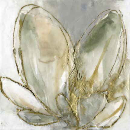 ” Blooming Gold I ” by Jennifer Goldberger - Chic Decora