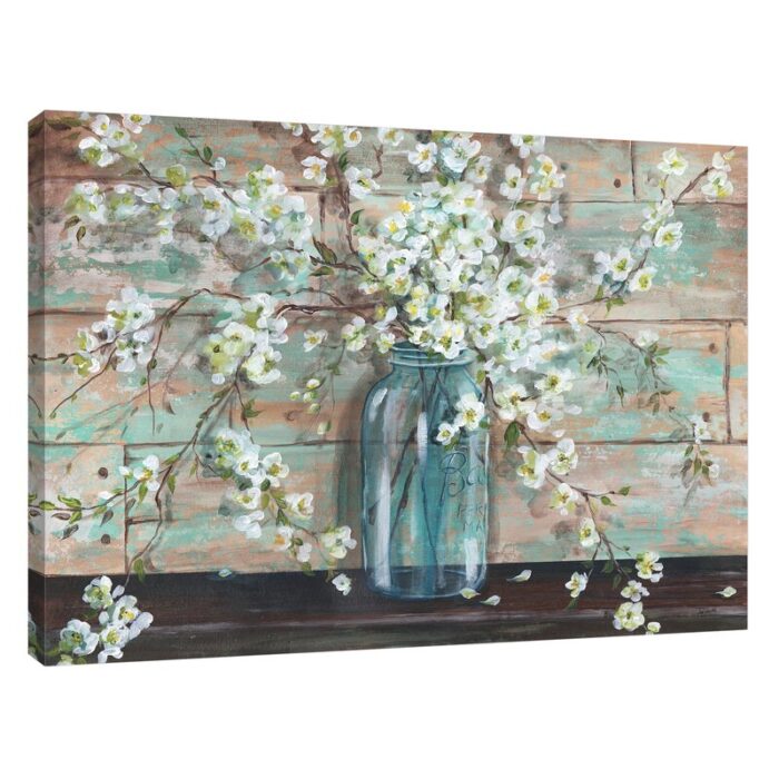 ” Blossoms In Mason Jar ” by Tre Sorelle - Chic Decora