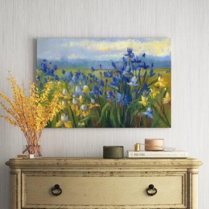 ” Blue And Yellow Flower Field V2 ” by Carol Rowan - Chic Decora