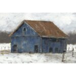 ” Blue Barn II ” by Ethan Harper Painting Print - Chic Decora