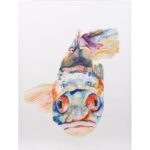 ” Blue Fish ” by Pat Saunders-White Painting Print - Chic Decora