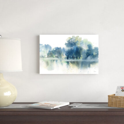 ” Blue Pond Reflections ” by Katrina Pete Painting Print - Chic Decora