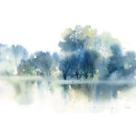 ” Blue Pond Reflections ” by Katrina Pete Painting Print - Chic Decora