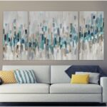 ” Blue Staccato ” Painting Print - Chic Decora