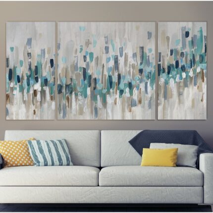 ” Blue Staccato ” Painting Print - Chic Decora