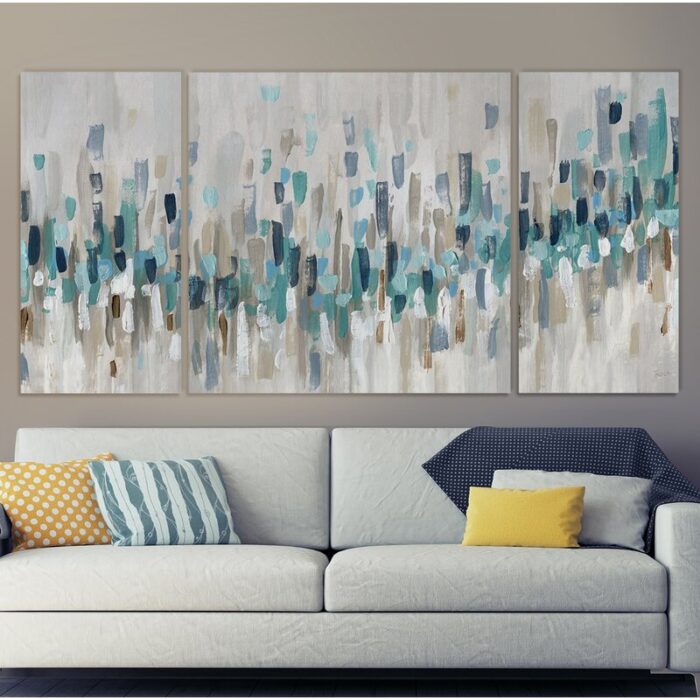 ” Blue Staccato ” Painting Print - Chic Decora