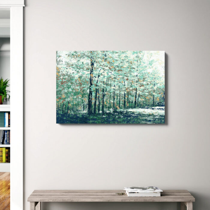 ” Blue Treeline ” Painting Print - Chic Decora