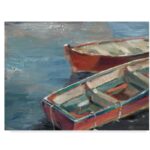 ” Boats By The Lake I ” by Ethan Harper Painting Print - Chic Decora