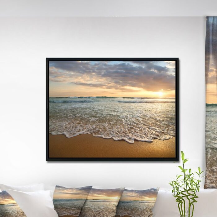 ” Bright Cloudy Sunset In Calm Ocean “ - Chic Decora