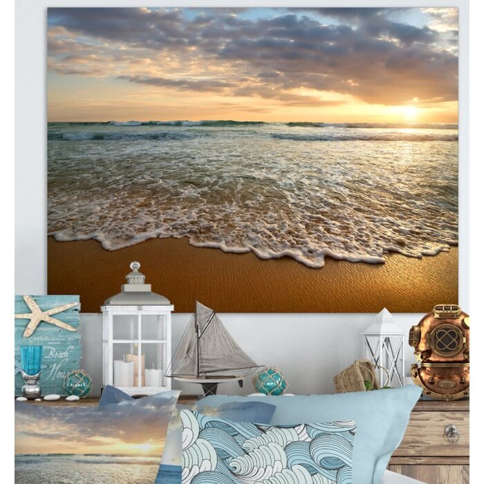 ” Bright Cloudy Sunset In Calm Ocean “ - Chic Decora