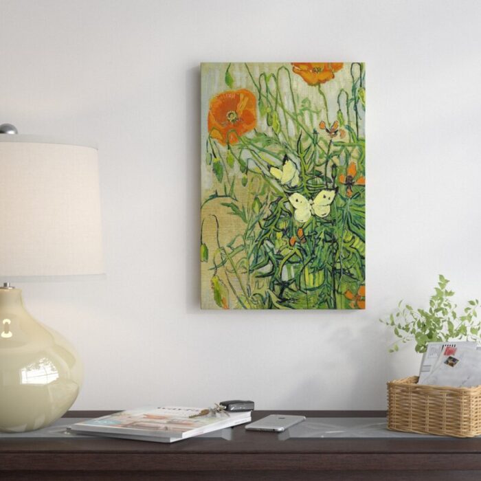 ” Butterflies And Poppies ” by Vincent Van Gogh - Chic Decora