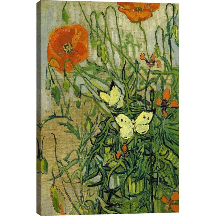 ” Butterflies And Poppies ” by Vincent Van Gogh - Chic Decora