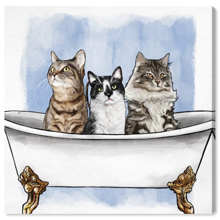 ” Cats In The Tub ” by Oliver Gal - Chic Decora