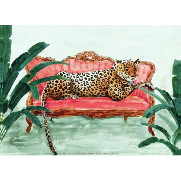 ” Cheetah On A Chaise ” Painting Print - Chic Decora