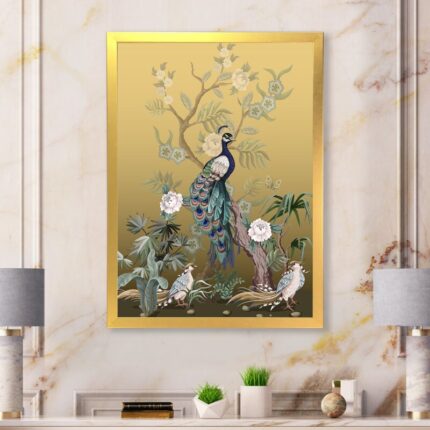 ” Chinoiserie With Birds And Peonies VI ” Painting Print - Chic Decora