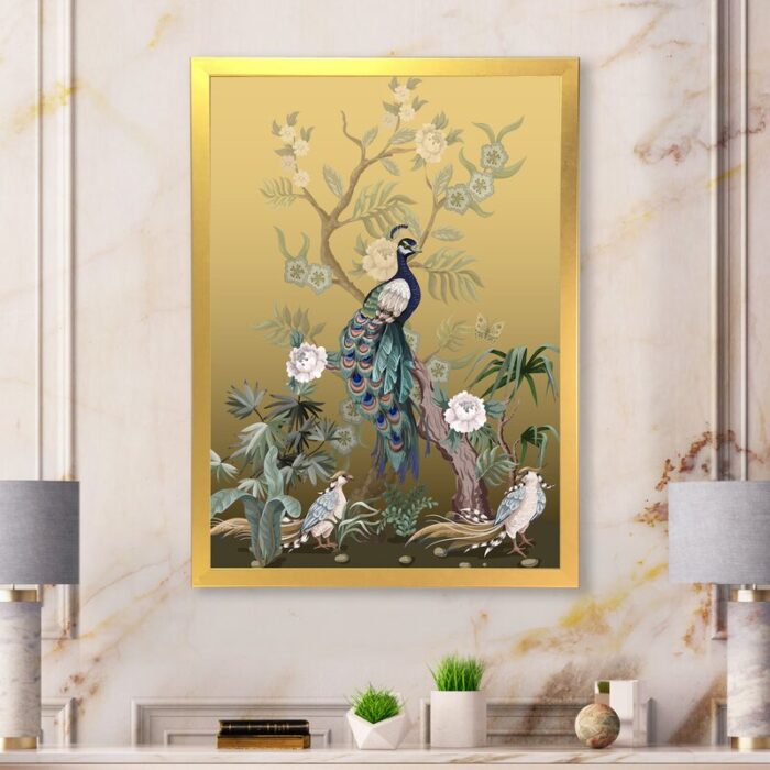 ” Chinoiserie With Birds And Peonies VI ” Painting Print - Chic Decora