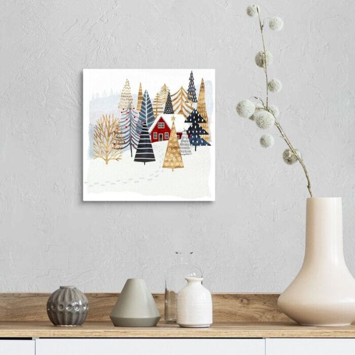 ” Christmas Chalet I ” by Victoria Borges Painting Print - Chic Decora