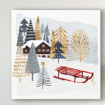 ” Christmas Chalet II ” by Victoria Borges Painting Print - Chic Decora