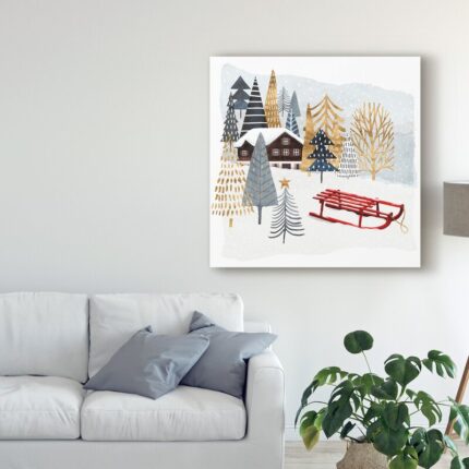 ” Christmas Chalet II ” by Victoria Borges Painting Print - Chic Decora