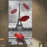 ” Cityscapes ‘Flying Umbrella With Eiffel Tower “ - Chic Decora