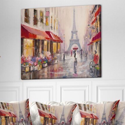 ” Cityscapes Lovers In Paris Eiffel Tower “ - Chic Decora